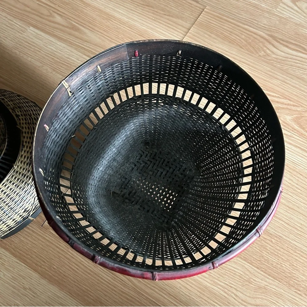 Traditional Vintage Asian Hand Woven Fishing Basket